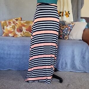 Merona Black and White Maxi Skirt Casual Resort Wear